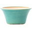 Ronde middelgrote blauwgroene bonsaipot van Yixing - 160 x 160 x 80 mm