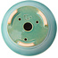 Maceta redonda mediana para bonsái verde azulado de Yixing - 160 x 160 x 80 mm