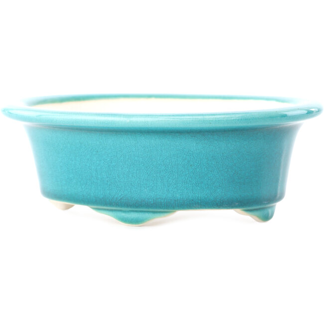 Ovale medium blauwgroene bonsaipot van Yixing - 170 x 130 x 60 mm