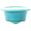 Pot à bonsaï ovale moyen bleu-vert par Yixing - 170 x 130 x 60 mm