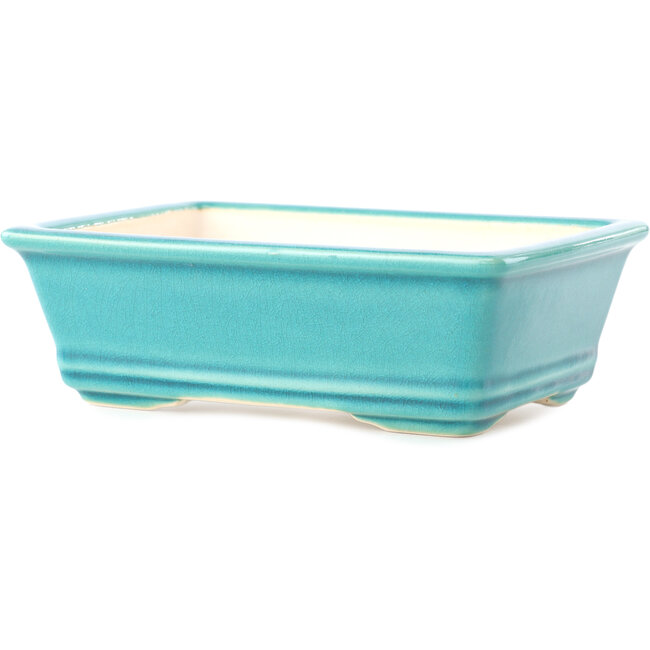 Rectangular medium bluegreen bonsai pot by Yixing - 180 x 130 x 50 mm