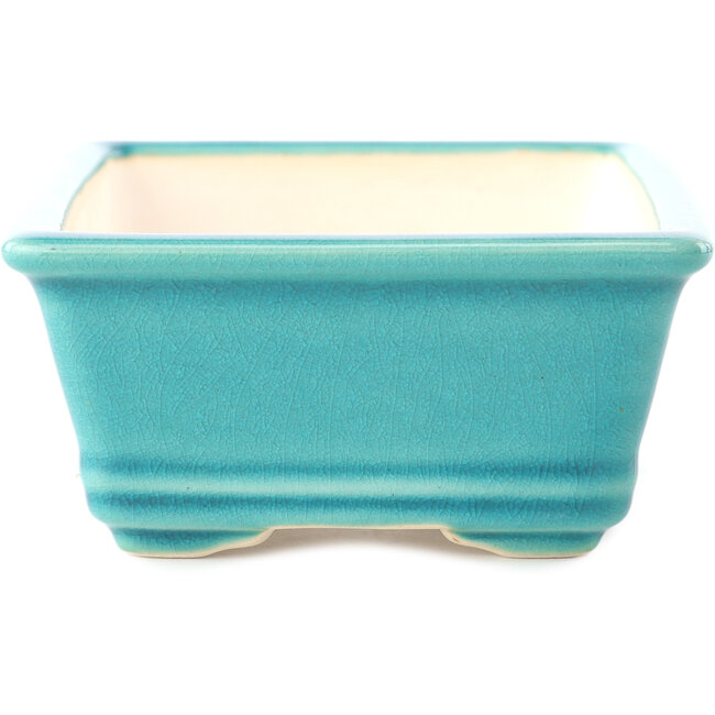 Rectangular medium bluegreen bonsai pot by Yixing - 180 x 130 x 50 mm