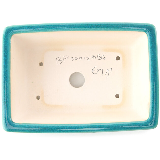 Vaso bonsai rettangolare medio bluverde di Yixing - 180 x 130 x 50 mm