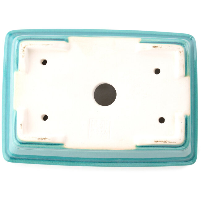 Rectangular medium bluegreen bonsai pot by Yixing - 180 x 130 x 50 mm