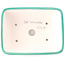 Pot à bonsaï rectangulaire moyen bleu-vert par Yixing - 180 x 140 x 60 mm