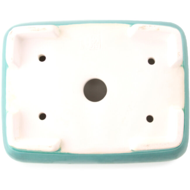 Maceta rectangular mediana para bonsái verde azulado de Yixing - 180 x 140 x 60 mm