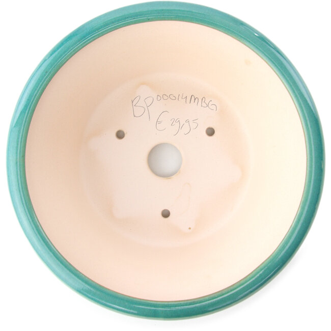 Vaso bonsai rotondo medio bluverde di Yixing - 215 x 215 x 75 mm