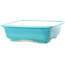 Pot à bonsaï carré moyen bleu-vert par Yixing - 210 x 210 x 65 mm