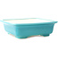 Square medium bluegreen bonsai pot by Yixing - 210 x 210 x 65 mm