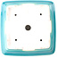 Pot à bonsaï carré moyen bleu-vert par Yixing - 210 x 210 x 65 mm