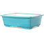 Rectangular medium bluegreen bonsai pot by Yixing - 215 x 170 x 70 mm