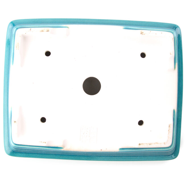 Rechthoekige medium blauwgroene bonsaipot van Yixing - 215 x 170 x 70 mm