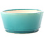 Oval medium bluegreen bonsai pot by Yixing - 235 x 185 x 75 mm