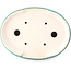 Pot à bonsaï ovale moyen bleu-vert par Yixing - 235 x 185 x 75 mm