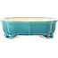 Maceta para bonsái Mokko mediana azul verde de Yixing - 245 x 190 x 70 mm