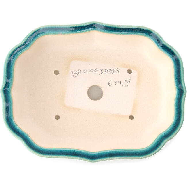 Mokko middelgrote blauwgroene bonsaipot van Yixing - 245 x 190 x 70 mm