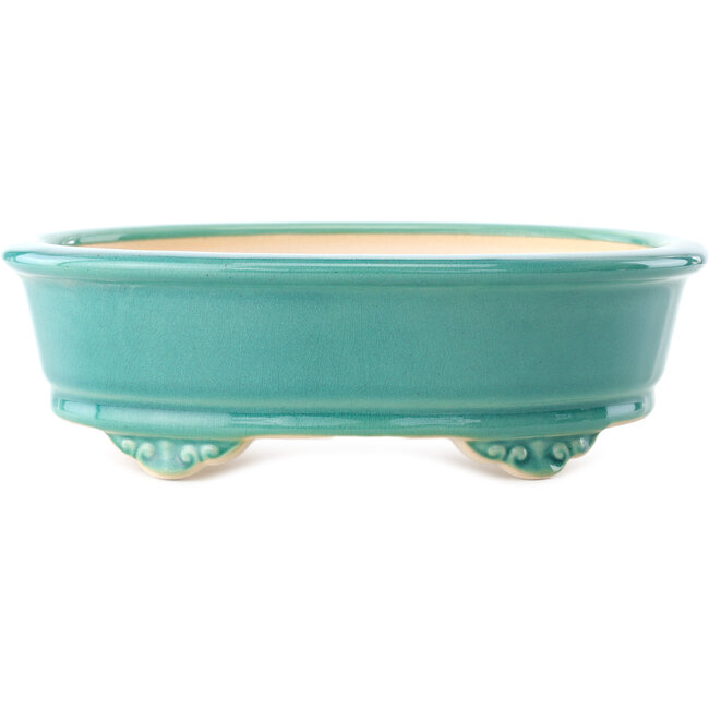 Vaso bonsai ovale medio bluverde di Yixing - 270 x 200 x 80 mm