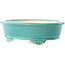 Oval medium bluegreen bonsai pot by Yixing - 270 x 200 x 80 mm