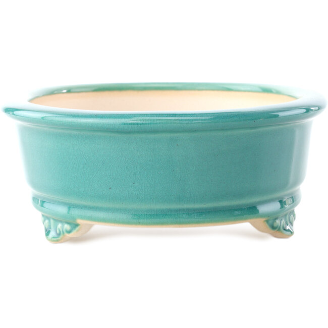 Vaso bonsai ovale medio bluverde di Yixing - 270 x 200 x 80 mm