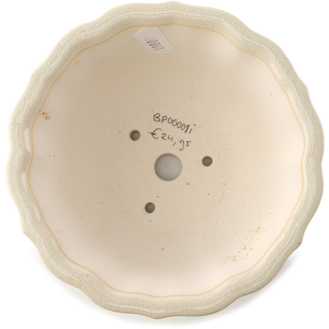 Pot à bonsaï rond ivoire par Yixing - 135 x 135 x 65 mm