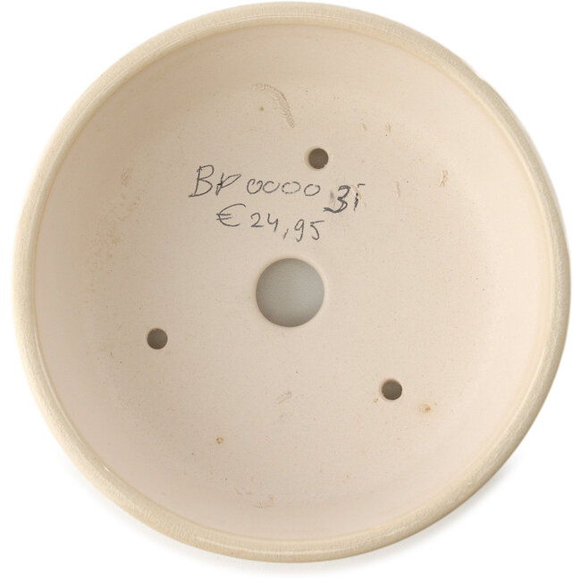 Ronde ivoren bonsaipot van Yixing - 145 x 145 x 65 mm