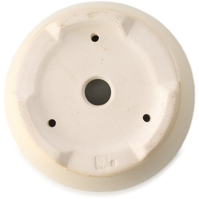 Pot à bonsaï rond ivoire par Yixing - 145 x 145 x 65 mm