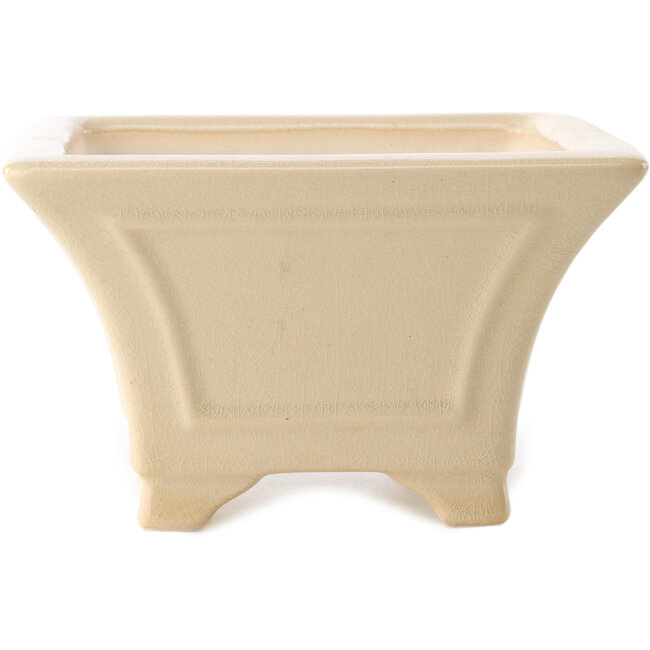 Vaso bonsai quadrato in avorio di Yixing - 150 x 150 x 90 mm