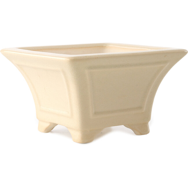 Vaso bonsai quadrato in avorio di Yixing - 150 x 150 x 90 mm