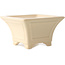 Maceta para bonsái cuadrada color marfil de Yixing - 150 x 150 x 90 mm