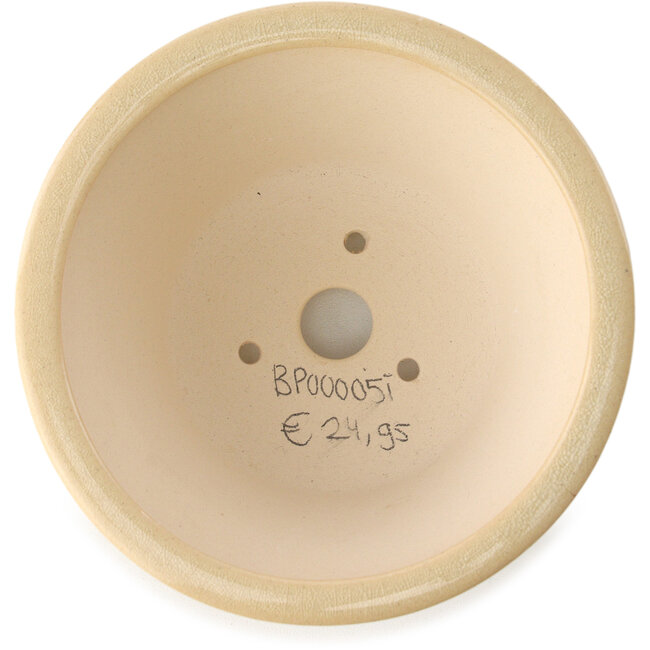 Vaso bonsai rotondo in avorio di Yixing - 135 x 135 x 65 mm