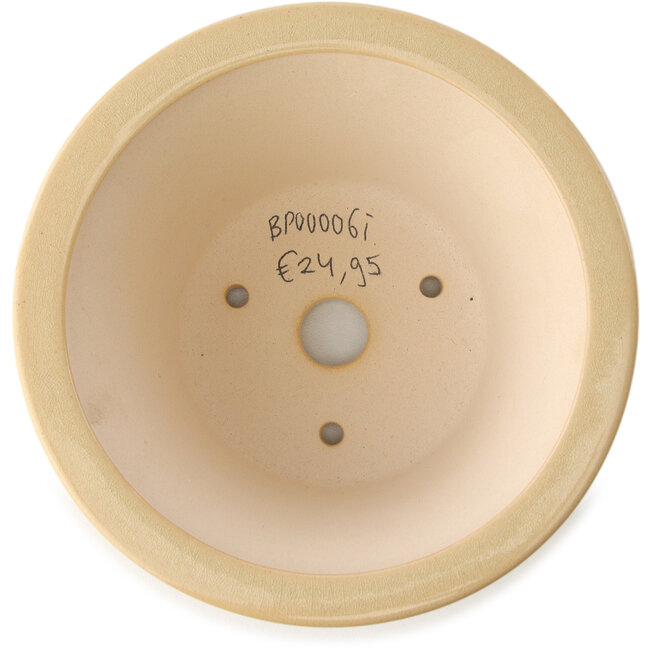 Ronde ivoren bonsaipot van Yixing - 160 x 160 x 80 mm