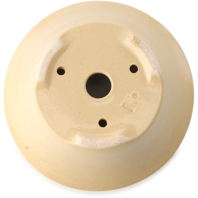 Pot à bonsaï rond ivoire par Yixing - 160 x 160 x 80 mm