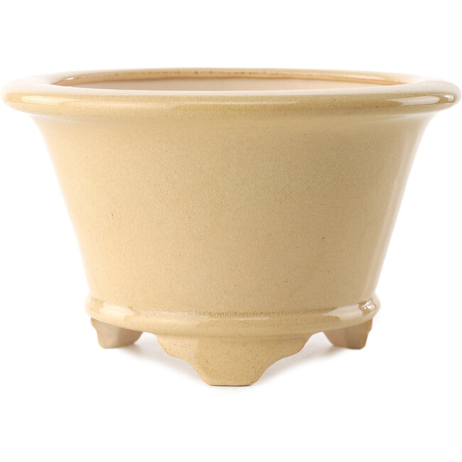 Pot à bonsaï rond ivoire par Yixing - 170 x 170 x 110 mm