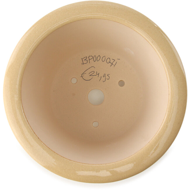 Ronde ivoren bonsaipot van Yixing - 170 x 170 x 110 mm