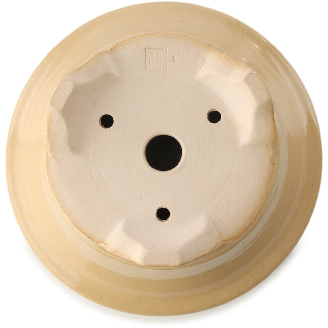 Pot à bonsaï rond ivoire par Yixing - 170 x 170 x 110 mm