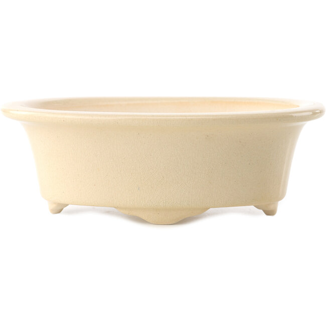 Vaso bonsai ovale in avorio di Yixing - 170 x 130 x 60 mm