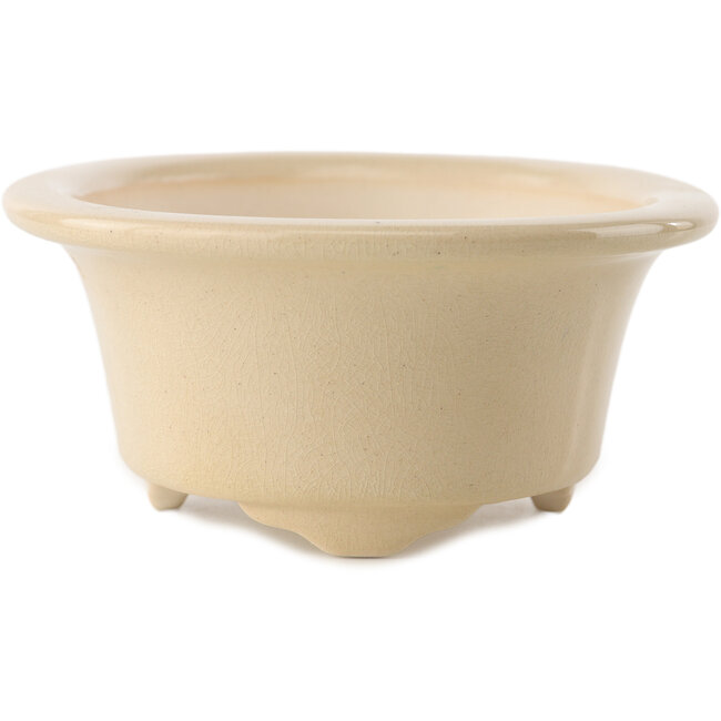 Vaso bonsai ovale in avorio di Yixing - 170 x 130 x 60 mm