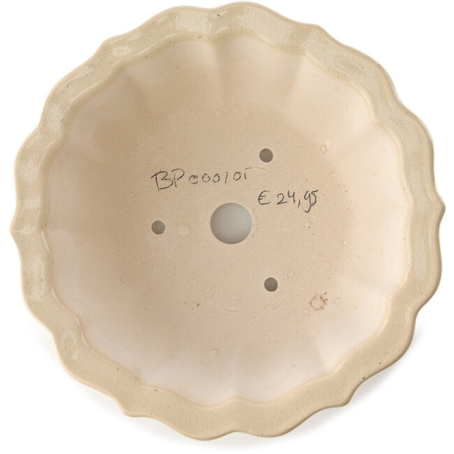 Round ivory bonsai pot by Yixing - 170 x 170 x 60 mm