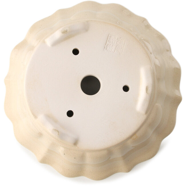 Maceta redonda para bonsái marfil de Yixing - 170 x 170 x 60 mm