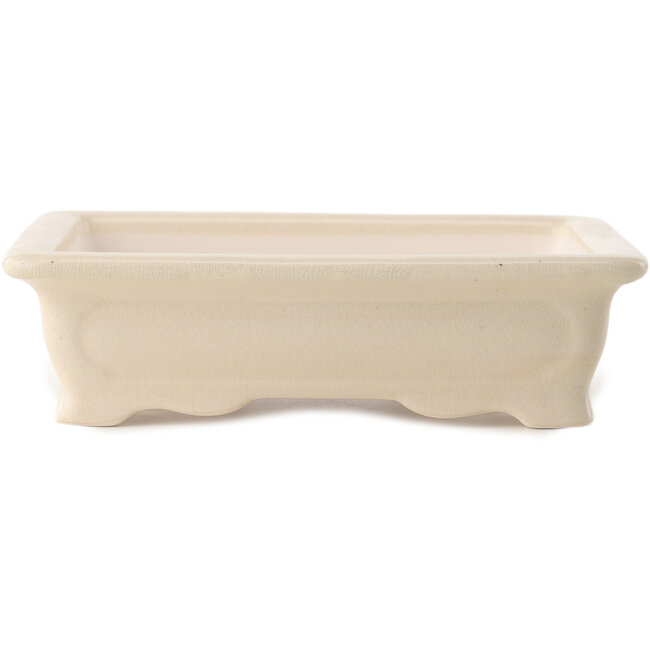 Rectangular ivory bonsai pot by Yixing - 180 x 125 x 60 mm