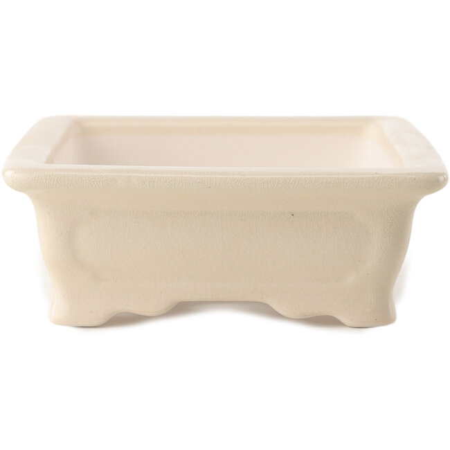 Rechthoekige ivoren bonsaipot van Yixing - 180 x 125 x 60 mm