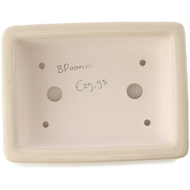 Rectangular ivory bonsai pot by Yixing - 180 x 125 x 60 mm