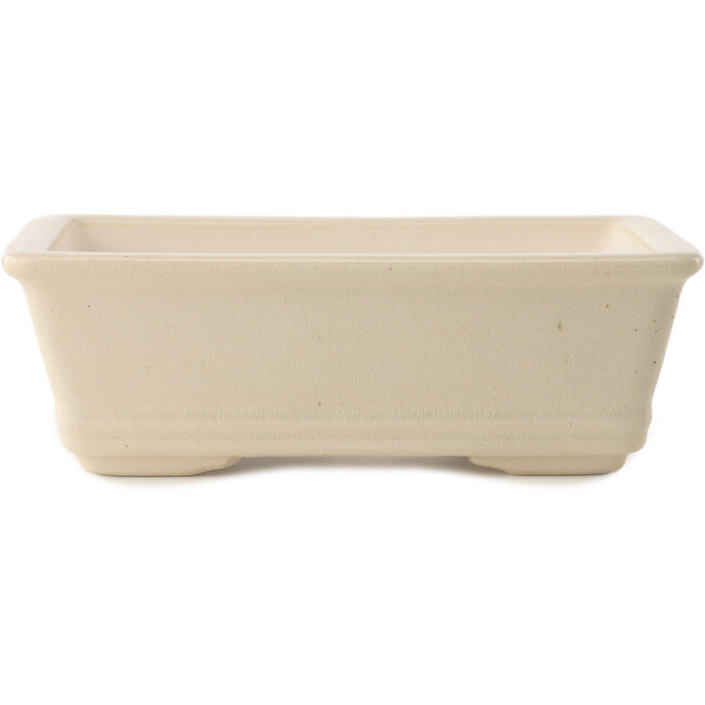 Maceta rectangular para bonsái marfil de Yixing - 180 x 130 x 50 mm