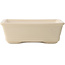 Maceta rectangular para bonsái marfil de Yixing - 180 x 130 x 50 mm