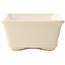 Pot à bonsaï rectangulaire ivoire par Yixing - 180 x 130 x 50 mm