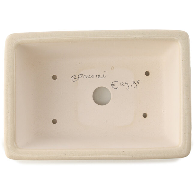 Pot à bonsaï rectangulaire ivoire par Yixing - 180 x 130 x 50 mm