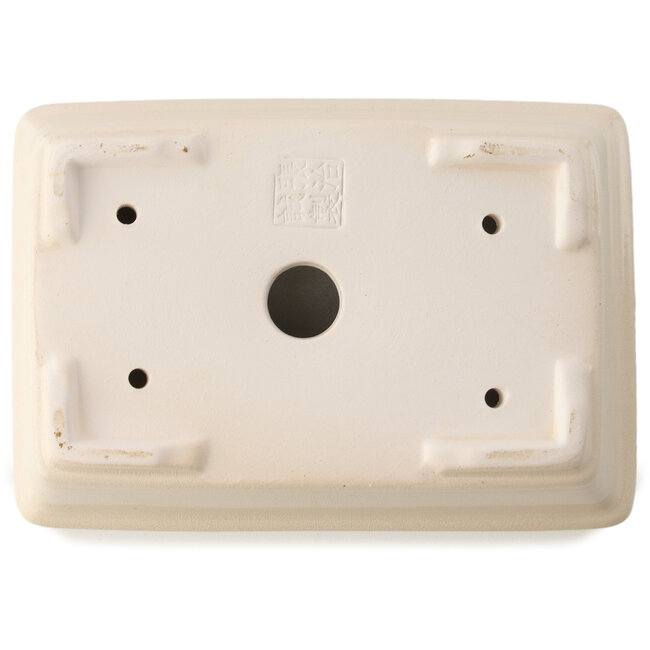 Maceta rectangular para bonsái marfil de Yixing - 180 x 130 x 50 mm