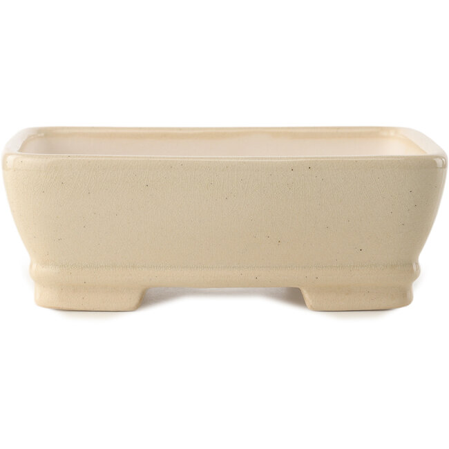 Maceta rectangular para bonsái marfil de Yixing - 180 x 140 x 60 mm