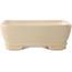 Maceta rectangular para bonsái marfil de Yixing - 180 x 140 x 60 mm