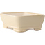 Maceta rectangular para bonsái marfil de Yixing - 180 x 140 x 60 mm